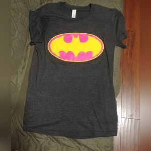 PINK Batman Batgirl Pink Logo Tee Shirt, Medium